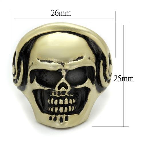 TK2451 - IP Antique Copper Stainless Steel Ring with Epoxy in Jet-1