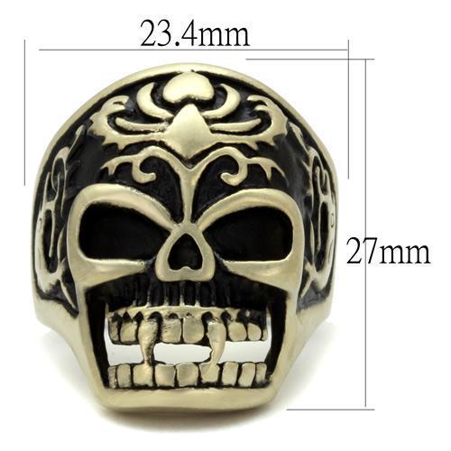 TK2454 - IP Antique Copper Stainless Steel Ring with Epoxy in Jet-1