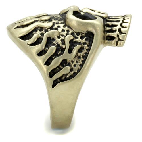 TK2455 - IP Antique Copper Stainless Steel Ring with Epoxy in Jet-3