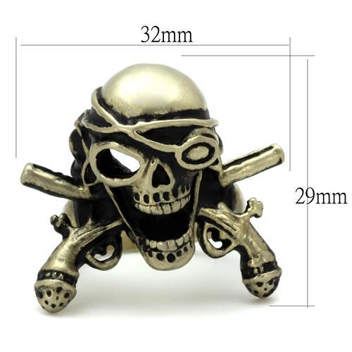 TK2456 - IP Antique Copper Stainless Steel Ring with Epoxy in Jet-1