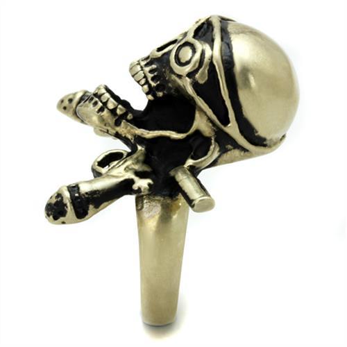 TK2456 - IP Antique Copper Stainless Steel Ring with Epoxy in Jet-4