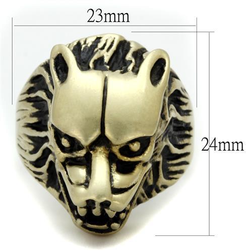 TK2462 - IP Antique Copper Stainless Steel Ring with Epoxy in Jet-1