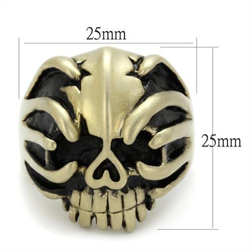 TK2463 - IP Antique Copper Stainless Steel Ring with Epoxy in Jet-1