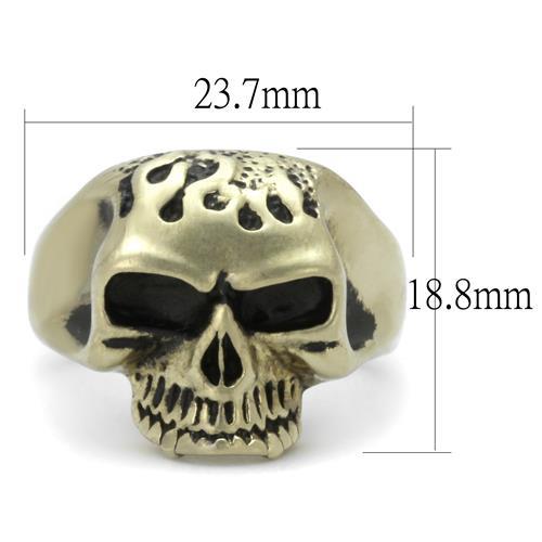 TK2467 - IP Antique Copper Stainless Steel Ring with Epoxy in Jet-1