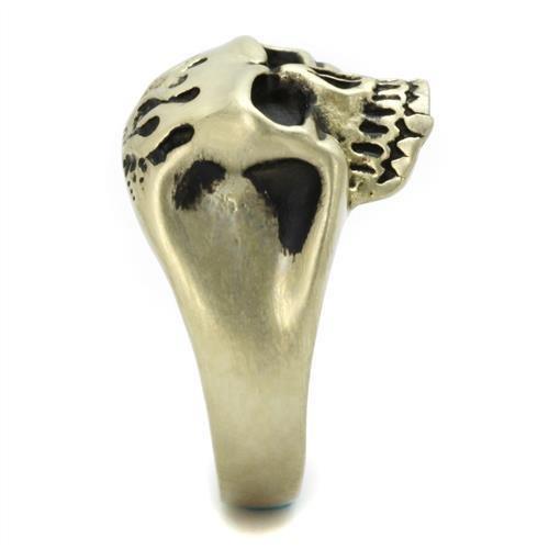 TK2467 - IP Antique Copper Stainless Steel Ring with Epoxy in Jet-3