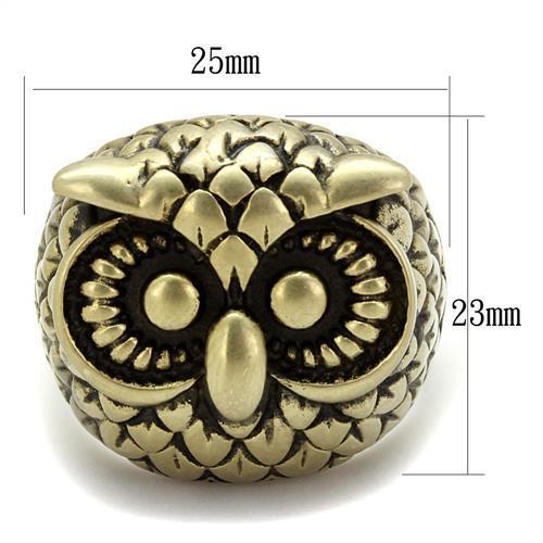 TK2468 - IP Antique Copper Stainless Steel Ring with Epoxy in Jet-1