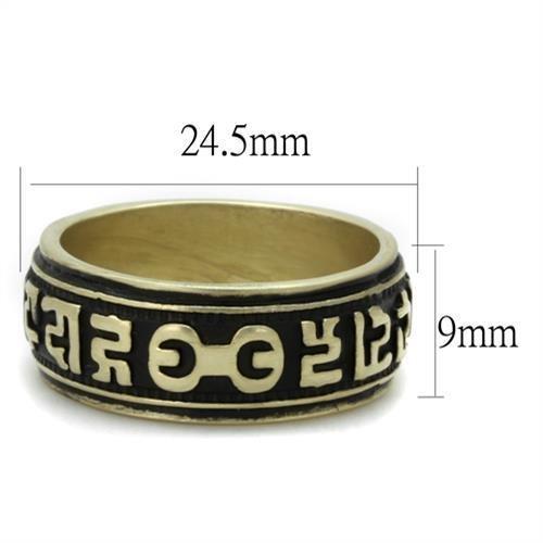 TK2471 - IP Antique Copper Stainless Steel Ring with Epoxy in Jet-1