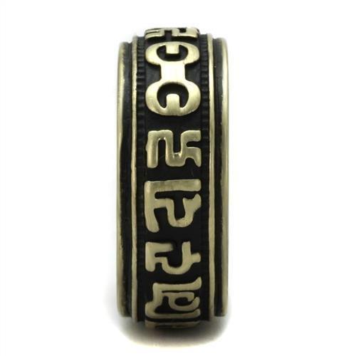 TK2471 - IP Antique Copper Stainless Steel Ring with Epoxy in Jet-3
