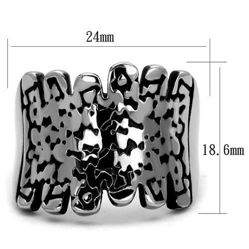 TK2500 - High polished (no plating) Stainless Steel Ring with Epoxy in Jet-1