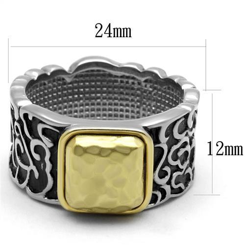 TK2509 - Two-Tone IP Gold (Ion Plating) Stainless Steel Ring with Epoxy in Jet-1