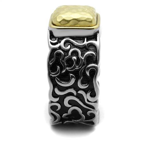 TK2509 - Two-Tone IP Gold (Ion Plating) Stainless Steel Ring with Epoxy in Jet-3