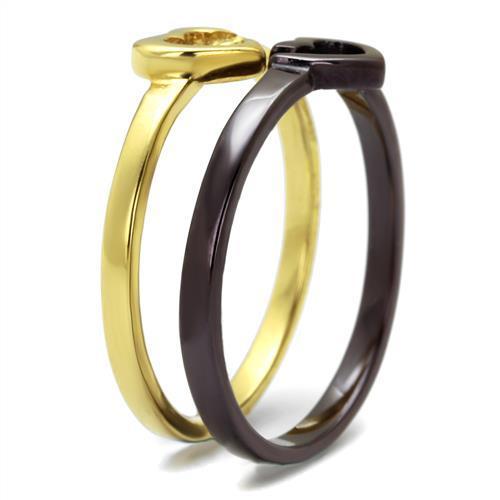 TK2548 - IP Gold & IP Dark Brown (IP coffee) Stainless Steel Ring with No Stone-3