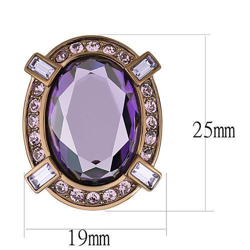 TK2571 - IP Coffee light Stainless Steel Earrings with AAA Grade CZ in Amethyst-1