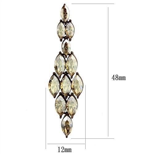 TK2632 - IP Coffee light Stainless Steel Earrings with Top Grade Crystal in Champagne-1