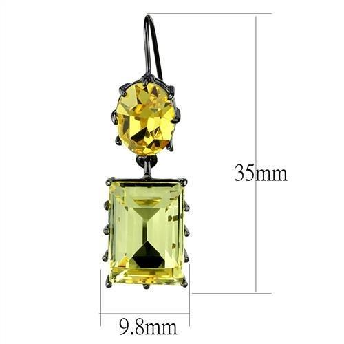 TK2709 - IP Light Black (IP Gun) Stainless Steel Earrings with Top Grade Crystal in Multi Color-1
