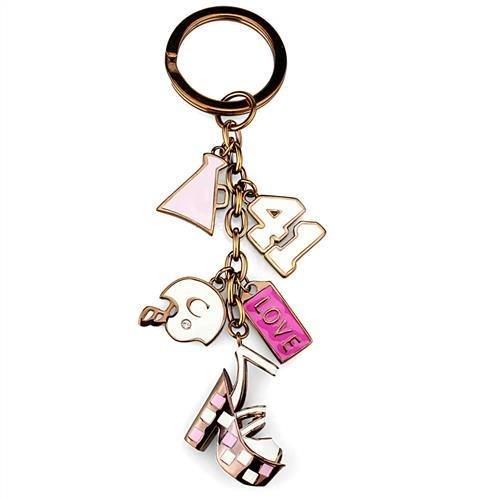 TK2717 - IP Coffee light Stainless Steel Key Ring with Epoxy in Multi Color-2