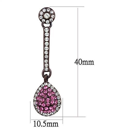 TK2724 - IP Dark Brown (IP coffee) Stainless Steel Earrings with Top Grade Crystal in Rose-1