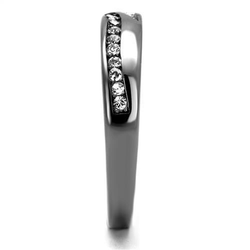 TK2751 - IP Light Black (IP Gun) Stainless Steel Ring with Top Grade Crystal in Clear-3