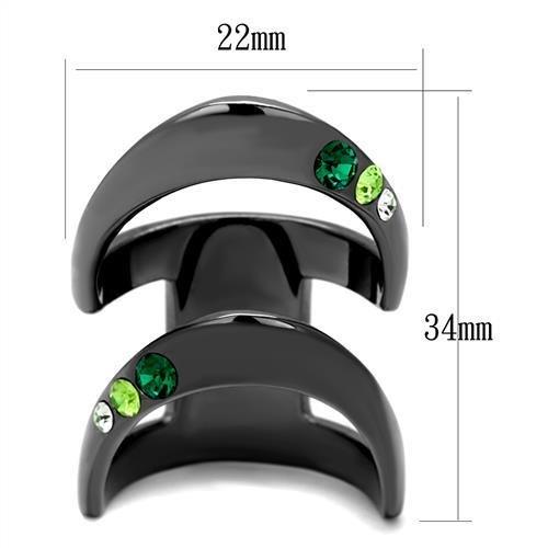 TK2768 - IP Light Black (IP Gun) Stainless Steel Ring with Top Grade Crystal in Multi Color-1