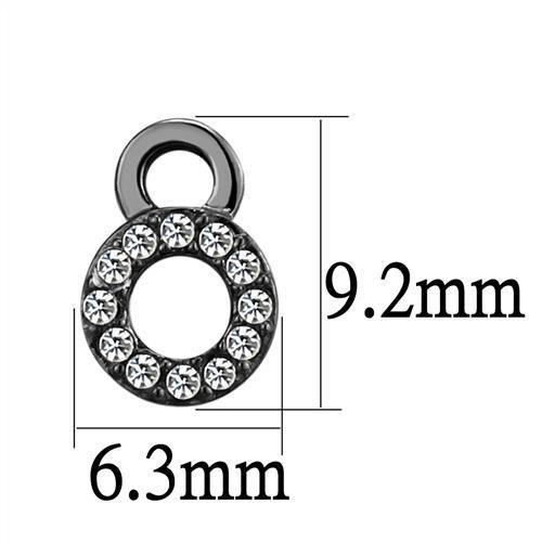 TK2856 - IP Light Black (IP Gun) Stainless Steel Earrings with Top Grade Crystal in Clear-1