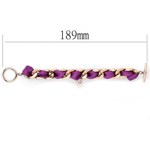 TK3065 - IP Rose Gold(Ion Plating) Stainless Steel Bracelet with Top Grade Crystal in Rose-1