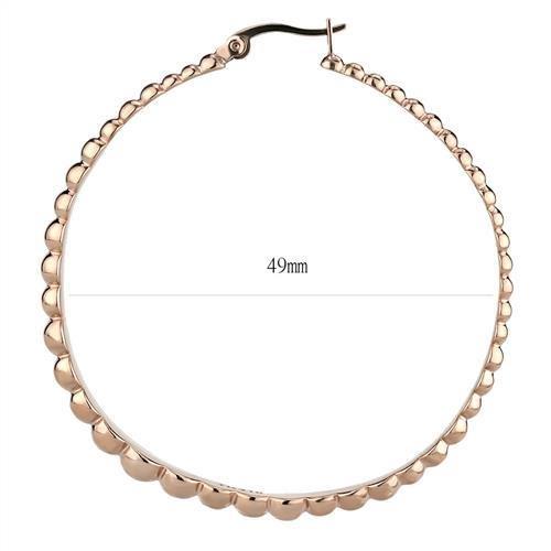 TK3068 - IP Rose Gold(Ion Plating) Stainless Steel Earrings with No Stone-1