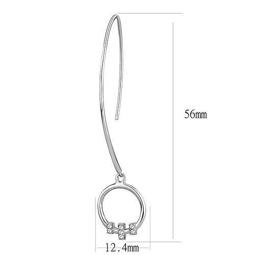 TK3146 - High polished (no plating) Stainless Steel Earrings with Top Grade Crystal in Clear-1