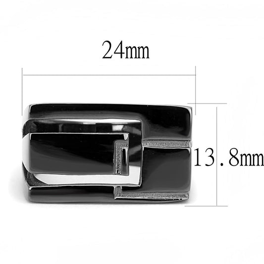 TK3272 - IP Light Black (IP Gun) Stainless Steel Ring with No Stone-1