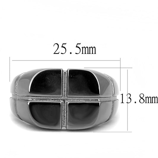 TK3273 - IP Light Black (IP Gun) Stainless Steel Ring with No Stone-1