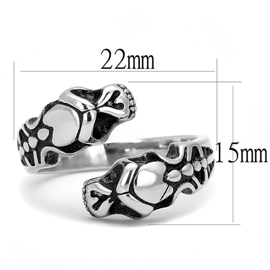 TK3276 - High polished (no plating) Stainless Steel Ring with Epoxy in Jet-1