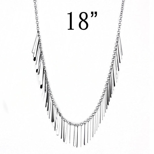 TK3499 - High polished (no plating) Stainless Steel Necklace with No Stone-1