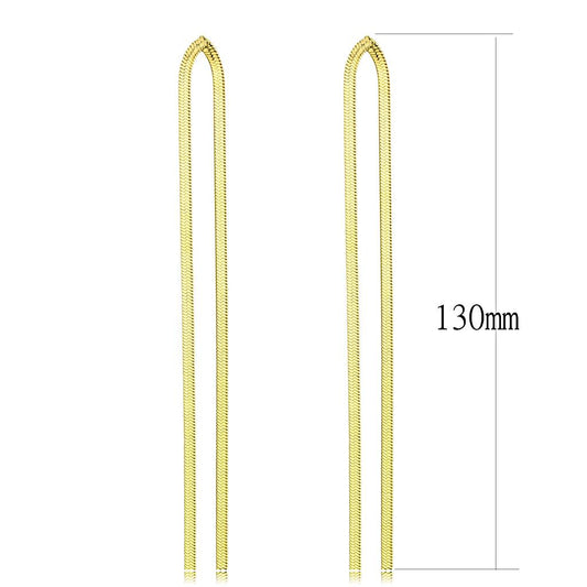 TK3531 - IP Gold(Ion Plating) Stainless Steel Earrings with No Stone-1