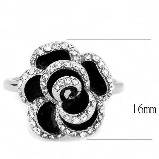 TK3577 - No Plating Stainless Steel Ring with Top Grade Crystal in Clear-1