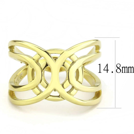 TK3639 - IP Gold(Ion Plating) Stainless Steel Ring with No Stone-1