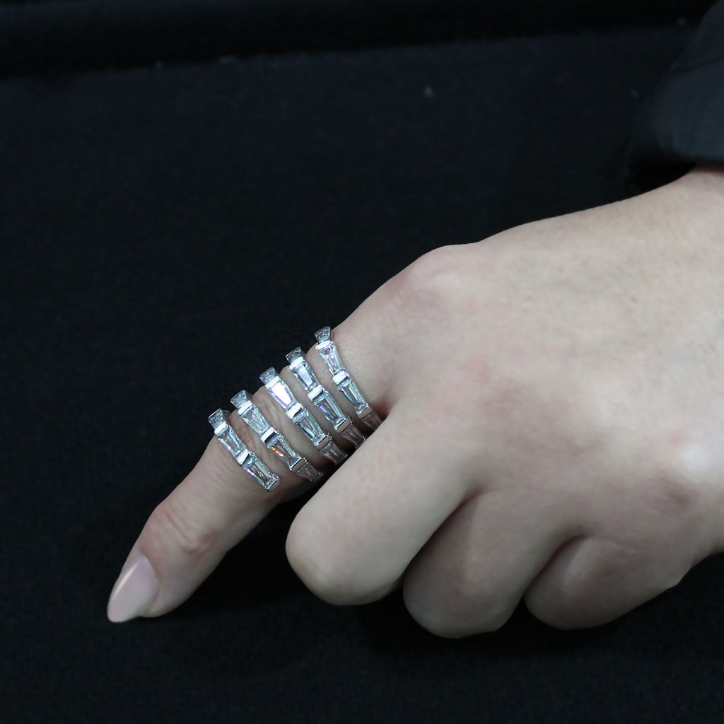 TK3729 High polished Stainless Steel Ring with AAA Grade CZ in Clear-4