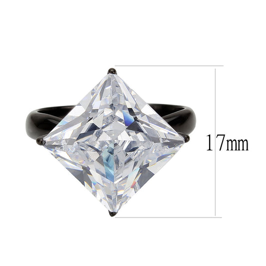 TK3736 IP Black Stainless Steel Ring with AAA Grade CZ in Clear-1