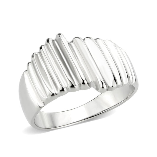TK3804 - High polished (no plating) Stainless Steel Ring with NoStone in No Stone-0