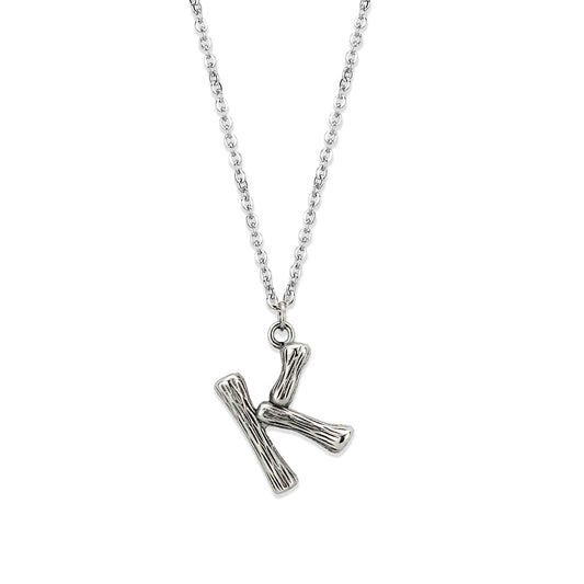 TK3853K High Polished Stainless Steel Chain Initial Pendant - Letter K-0