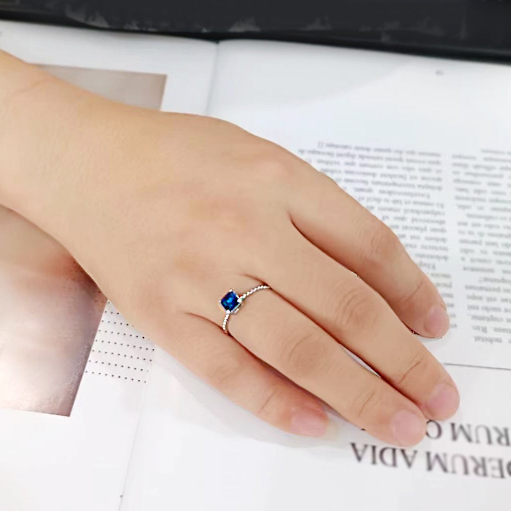 TK3855 - High polished (no plating) Stainless Steel Ring with Synthetic in Montana-4