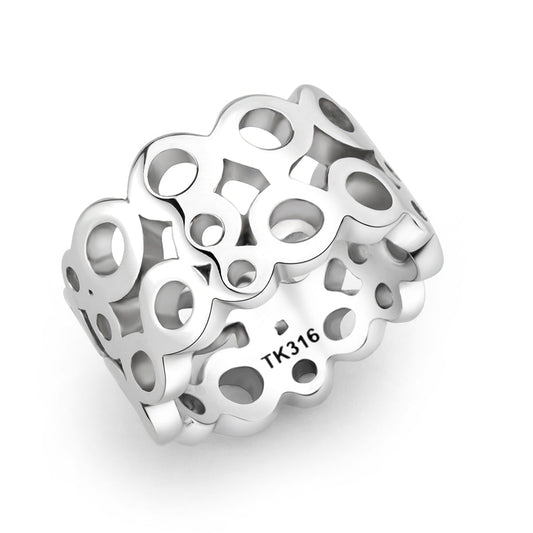 TK3865 - High polished (no plating) Stainless Steel Ring with NoStone in No Stone-0