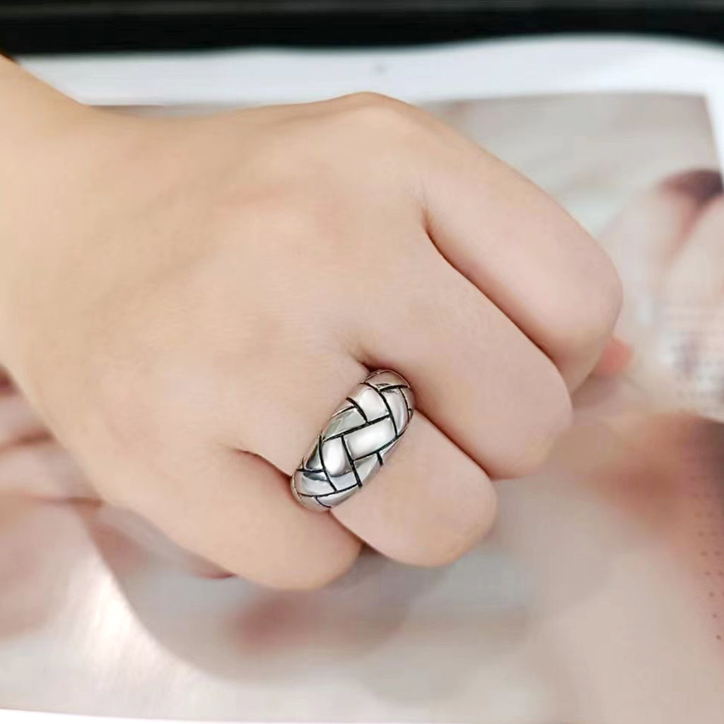 TK3871 - High polished (no plating) Stainless Steel Ring with Epoxy in No Stone-4