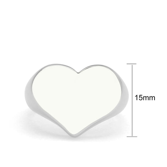 TK3878 - High polished (no plating) Stainless Steel Ring with NoStone in No Stone-1