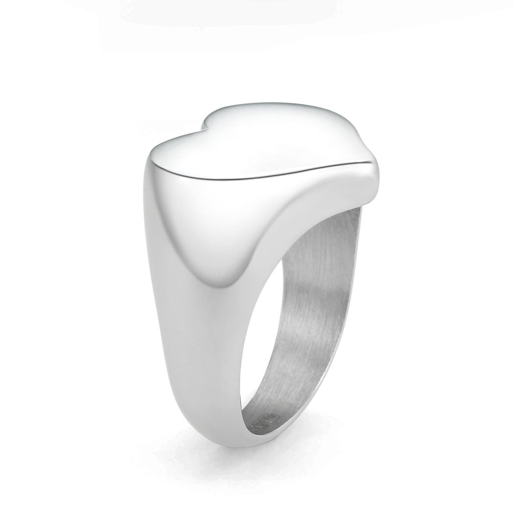 TK3878 - High polished (no plating) Stainless Steel Ring with NoStone in No Stone-3