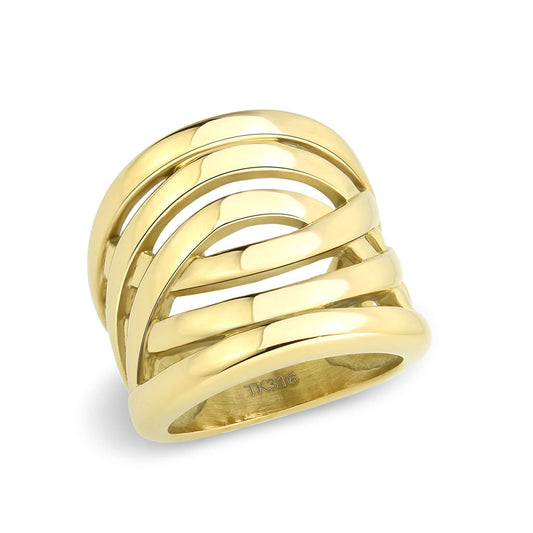 TK3885 - IP Gold(Ion Plating) Stainless Steel Ring with NoStone in No Stone-0