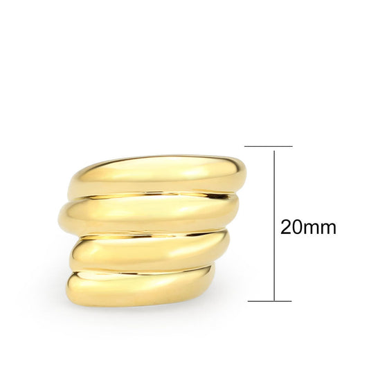 TK3886 - IP Gold(Ion Plating) Stainless Steel Ring with NoStone in No Stone-1