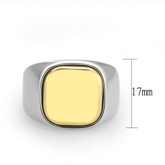 TK3909 - Two Tone IP Gold (Ion Plating) Stainless Steel Ring with NoStone in No Stone-1