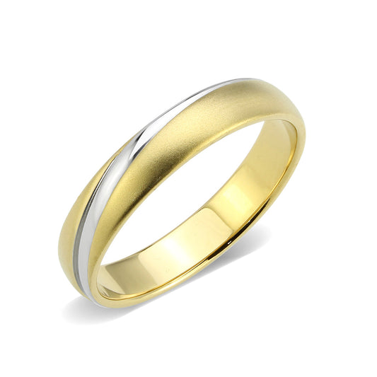 TK3918 - Two Tone IP Gold (Ion Plating) Stainless Steel Ring with NoStone in No Stone-0