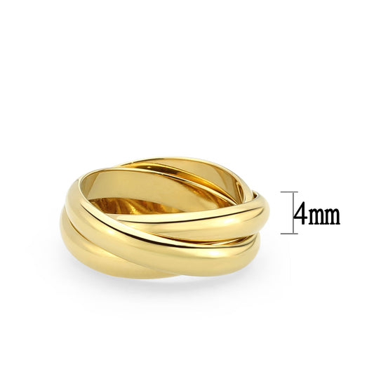 TK3920G - IP Gold(Ion Plating) Stainless Steel Ring with NoStone in No Stone-1