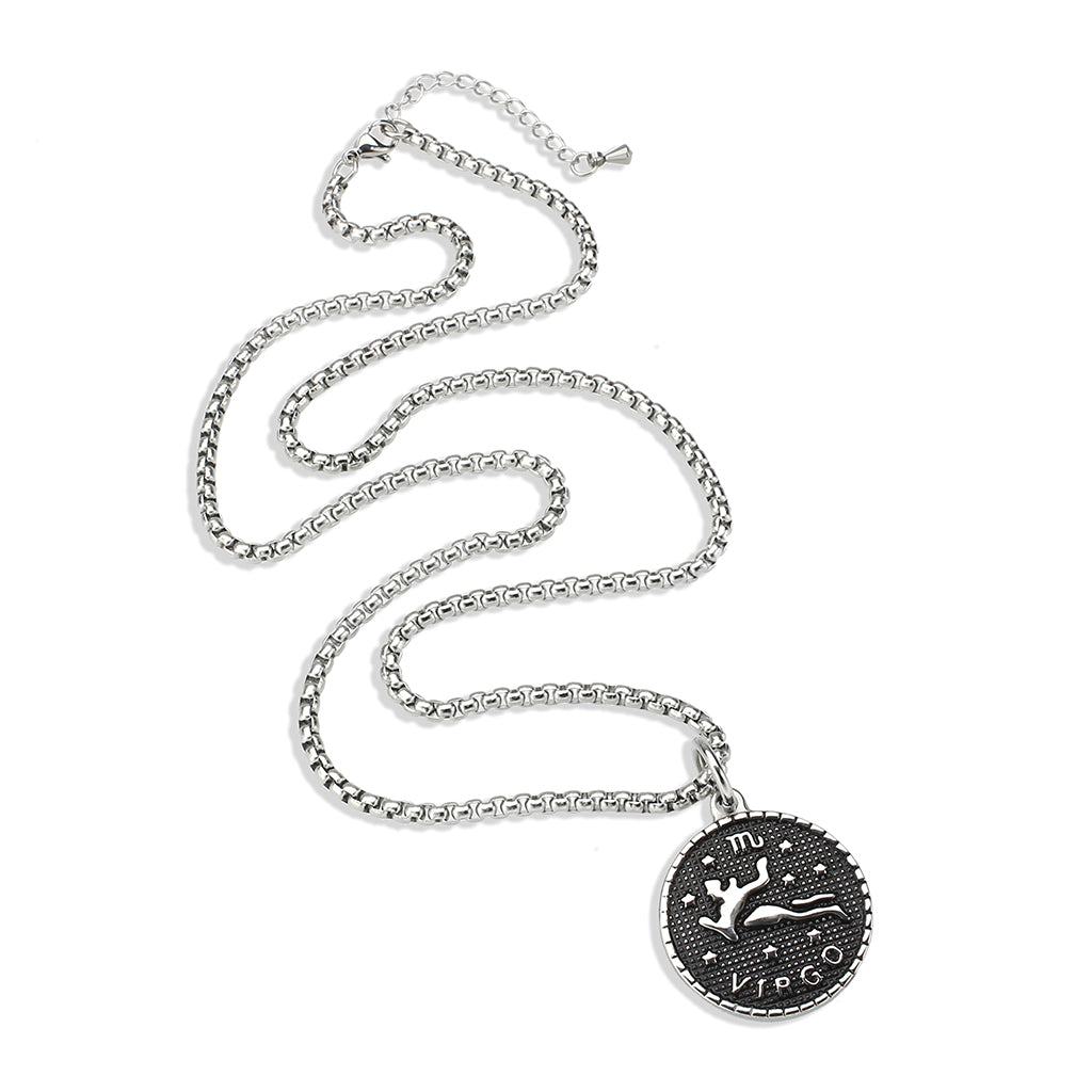 TK3922 - High polished (no plating) Stainless Steel Chain Pendant with NoStone in No Stone-3