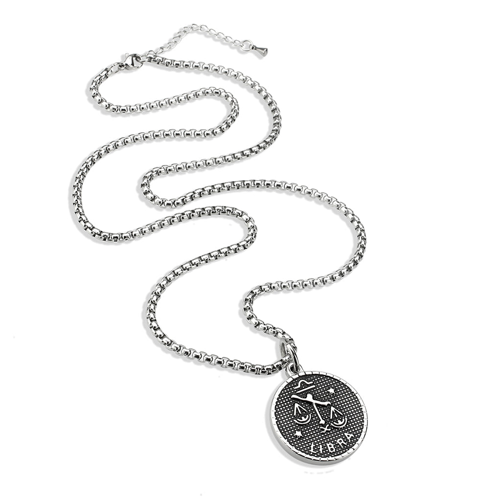 TK3930 - High polished (no plating) Stainless Steel Chain Pendant with NoStone in No Stone-3